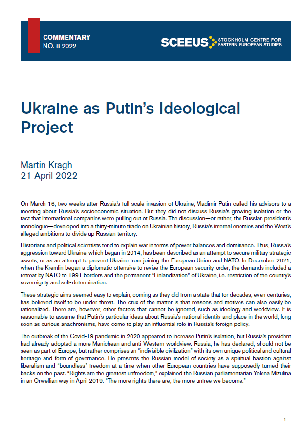Ukraine as Putin’s ideological project framsida