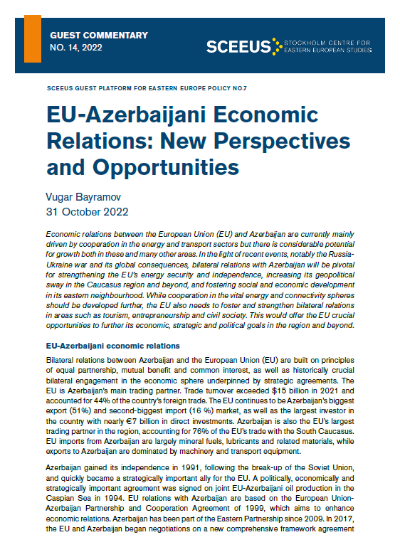 EU-Azerbaijani Economic Relations New Perspectives and Opportunities