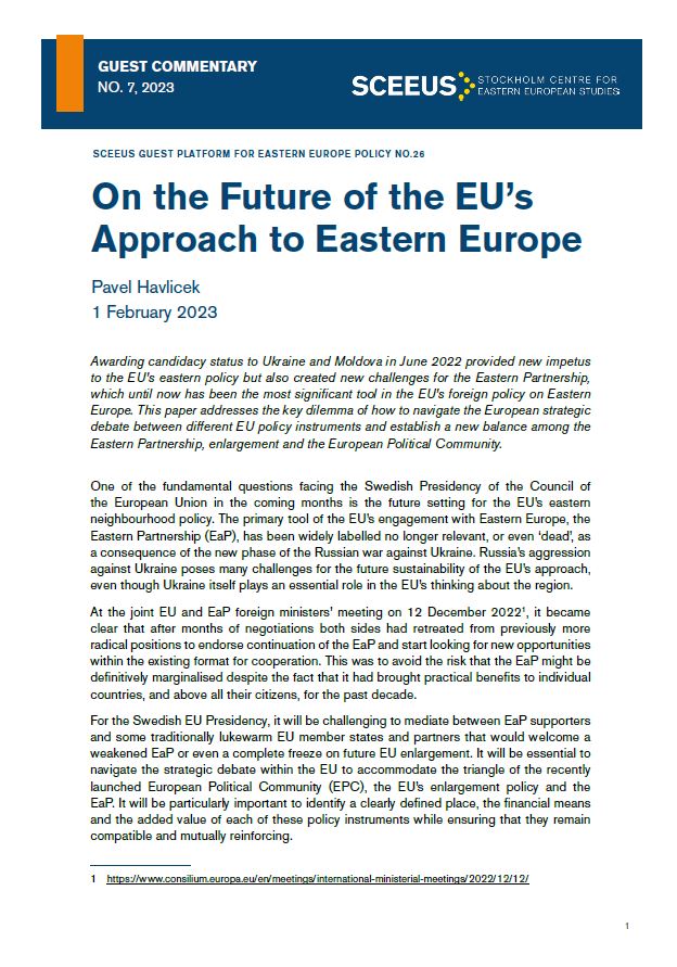 On the Future of the EU’s Approach to Eastern Europe