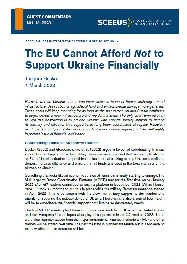 The EU Cannot Afford Not to Support Ukraine Financially